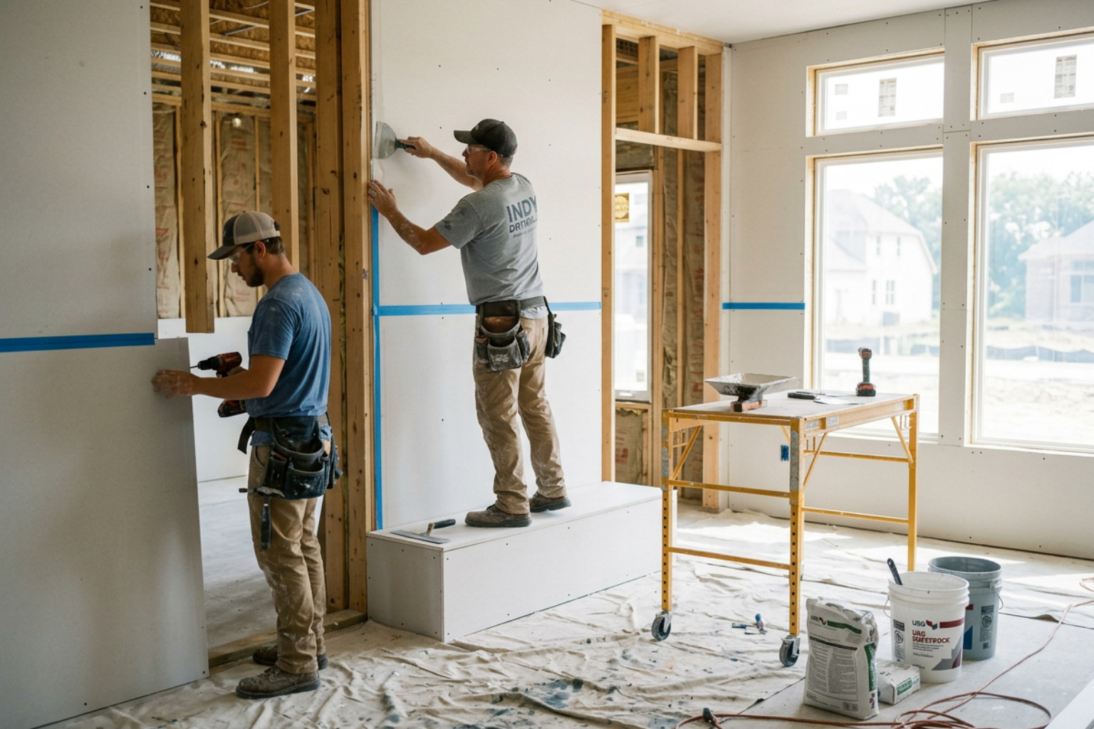 Carmel new construction drywall